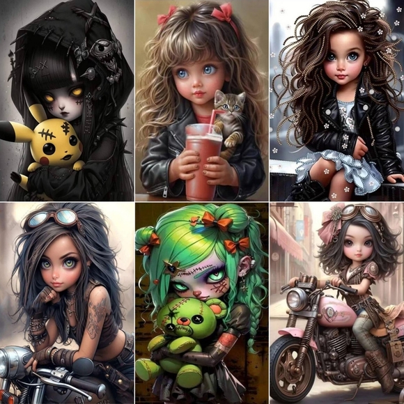 Girls DIY 5D Full Round Drill Diamond Painting - Picture 1 of 5